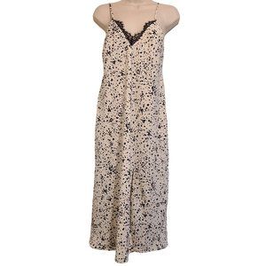 A New Day Womens Sleeveless Satin Slip Dress White Black Size XS Adjustable